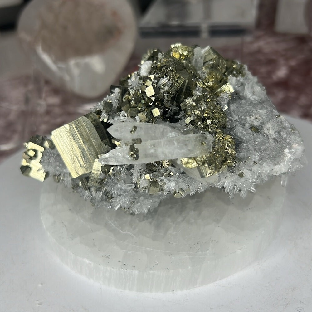 Quartz Cluster w/ Pyrite - CQP91