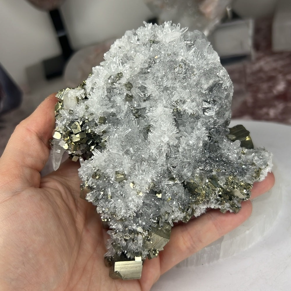 Quartz Cluster w/ Pyrite - CQP91