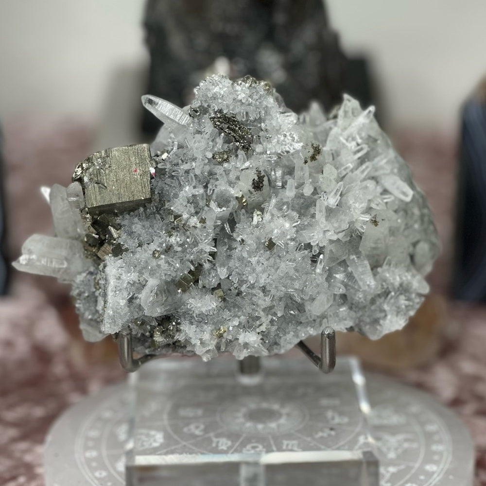 Quartz Cluster w/ Pyrite - CQP90