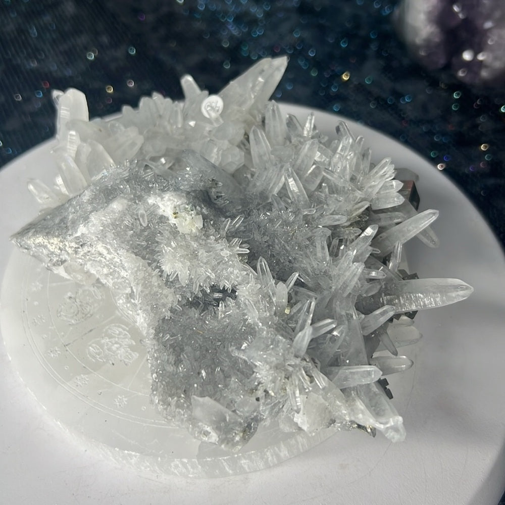 Quartz Cluster with Pyrite Cubes from Peru - CPC01