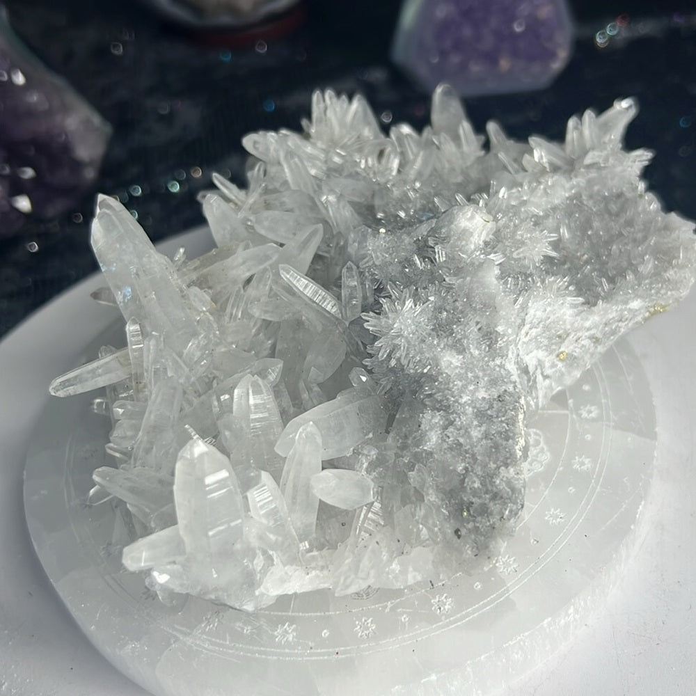 Quartz Cluster with Pyrite Cubes from Peru - CPC01
