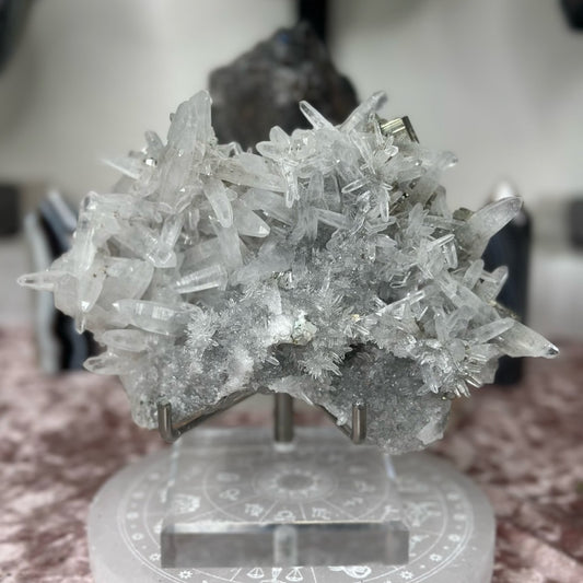 Quartz Cluster with Pyrite Cubes from Peru - CPC01