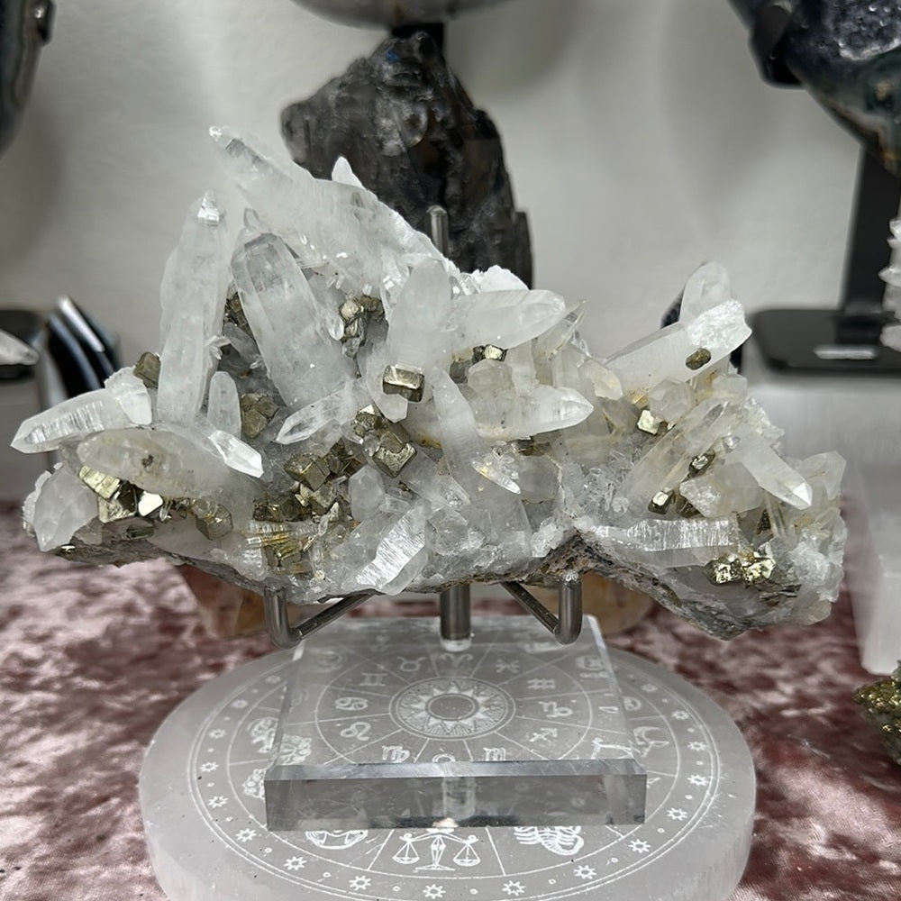 Quartz Cluster w/ Pyrite - CPC11
