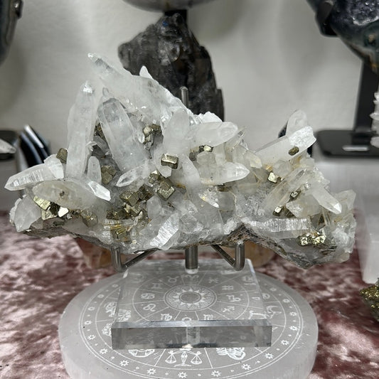 Quartz Cluster w/ Pyrite - CPC11