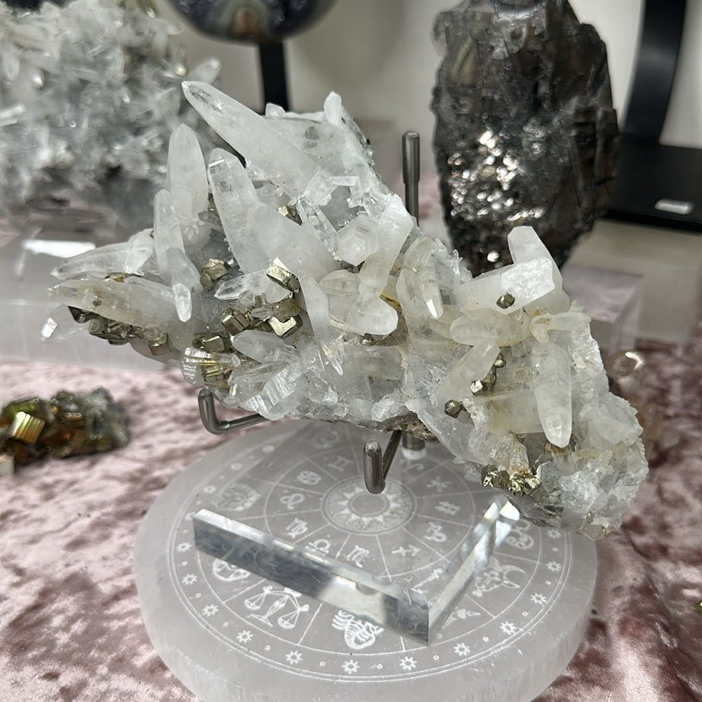 Quartz Cluster w/ Pyrite - CPC11
