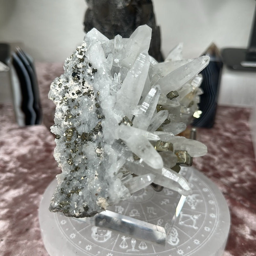 Quartz Cluster w/ Pyrite - CPC11