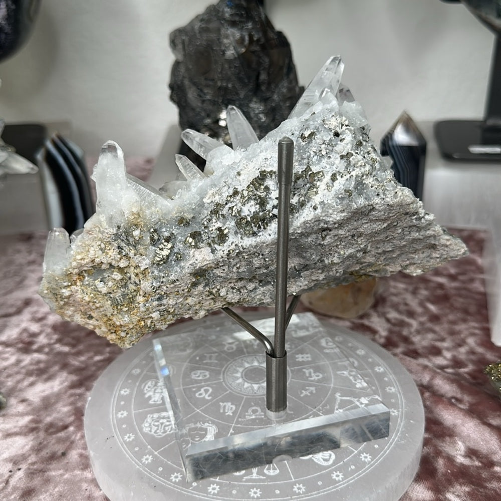 Quartz Cluster w/ Pyrite - CPC11