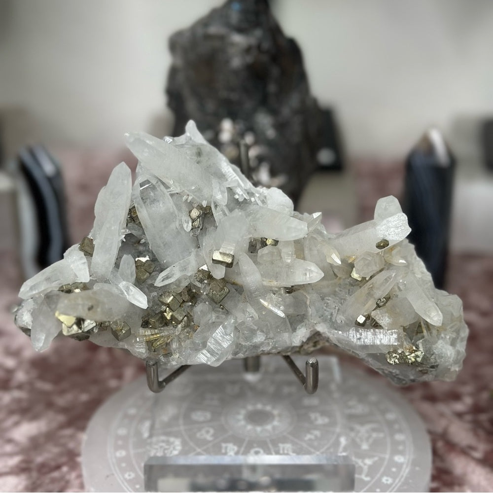 Quartz Cluster w/ Pyrite - CPC11