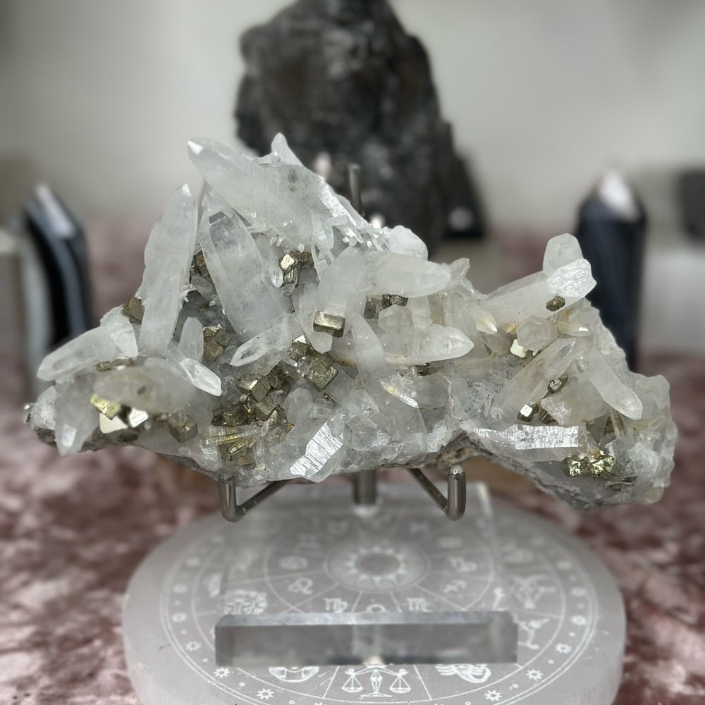 Quartz Cluster w/ Pyrite - CPC11