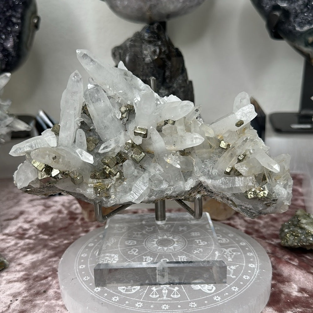 Quartz Cluster w/ Pyrite - CPC11