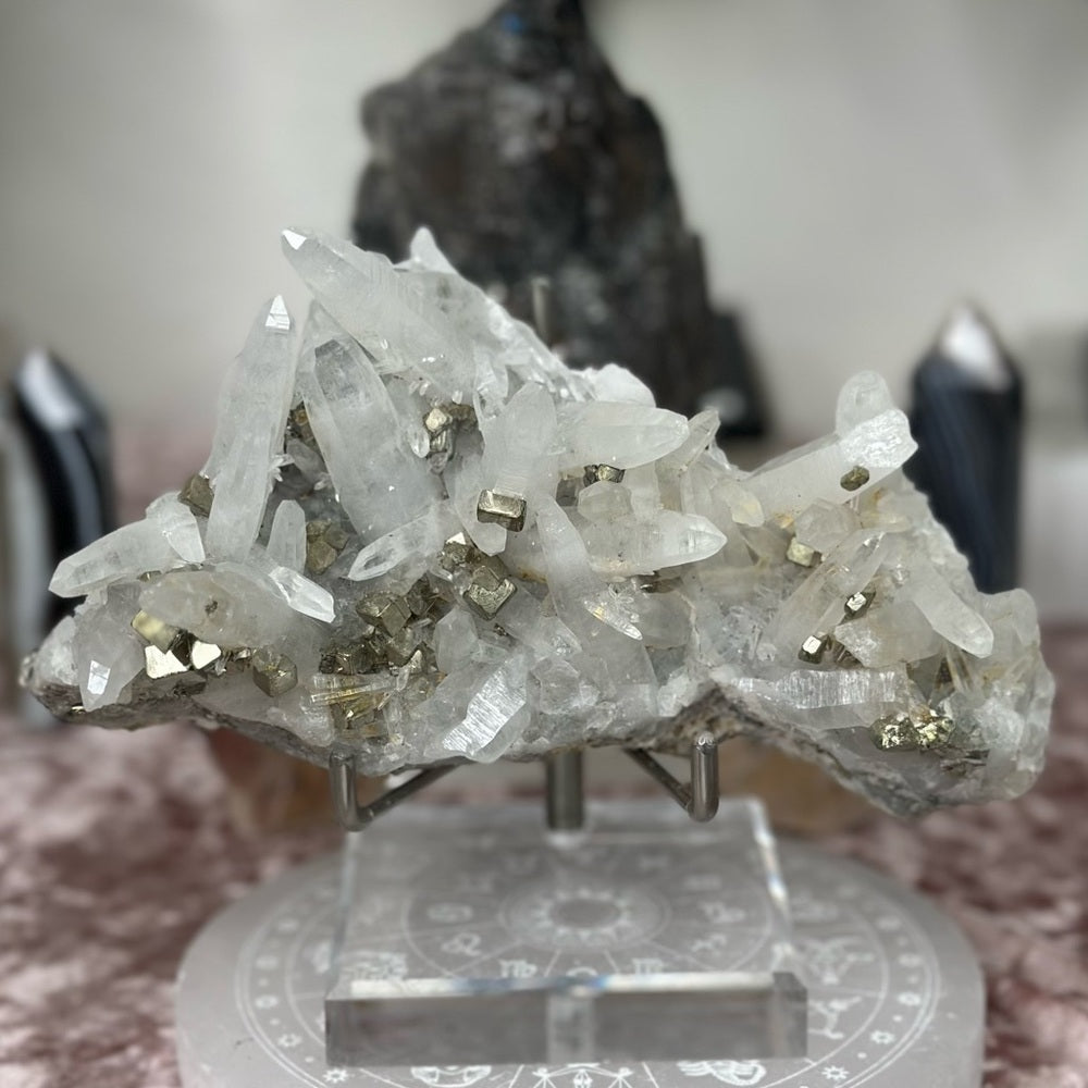 Quartz Cluster w/ Pyrite - CPC11