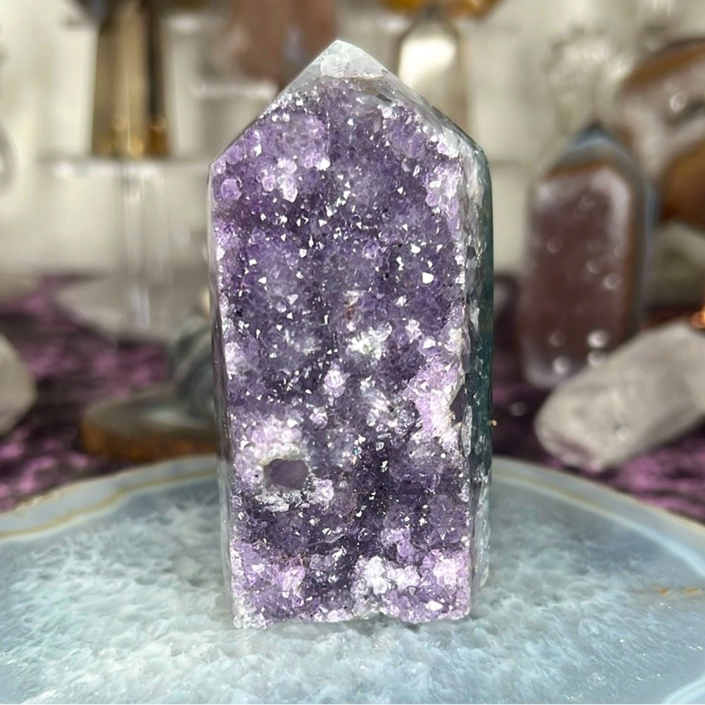Druzy Amethyst Agate Tower - AAT01