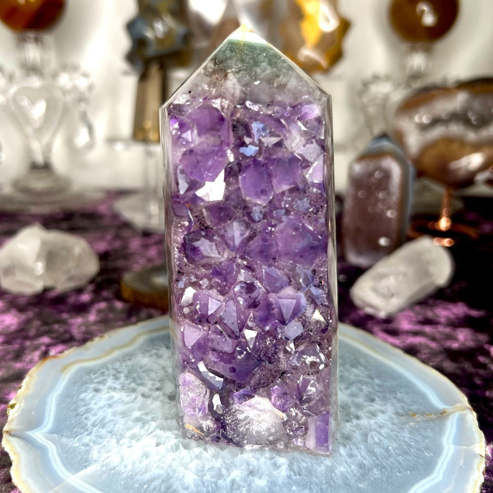 Druzy Amethyst Agate Tower - AAT02