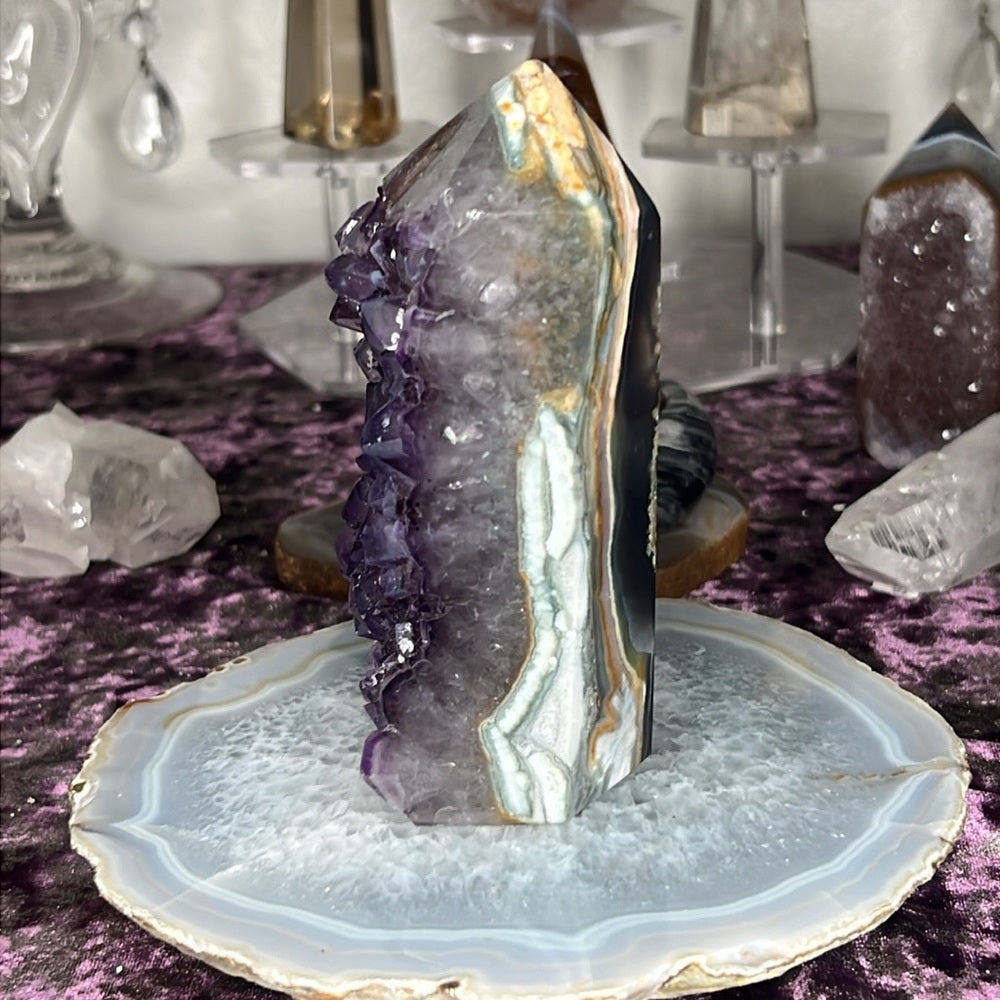 Druzy Amethyst Agate Tower - AAT02