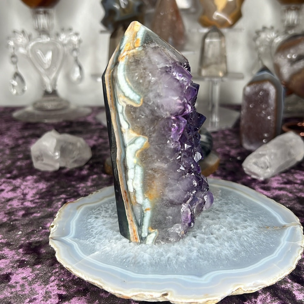Druzy Amethyst Agate Tower - AAT02