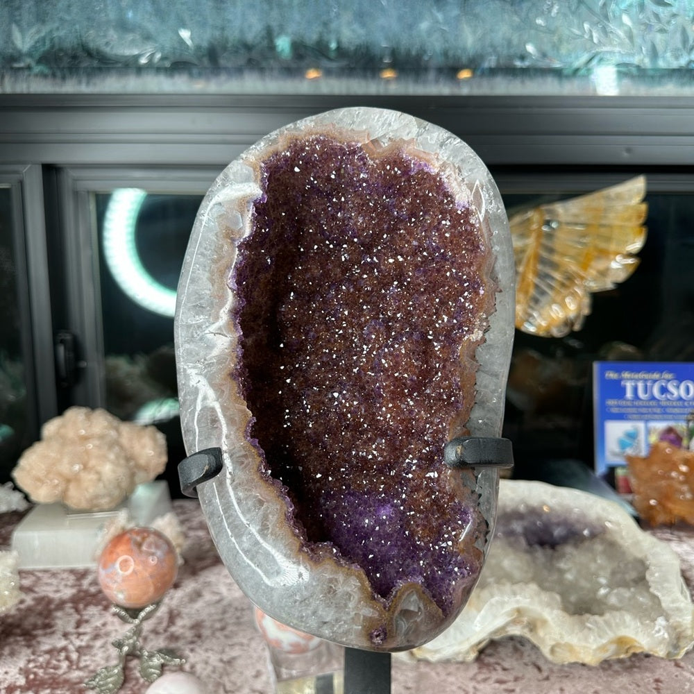 Druzy orange/purple amethyst statement piece DAS1