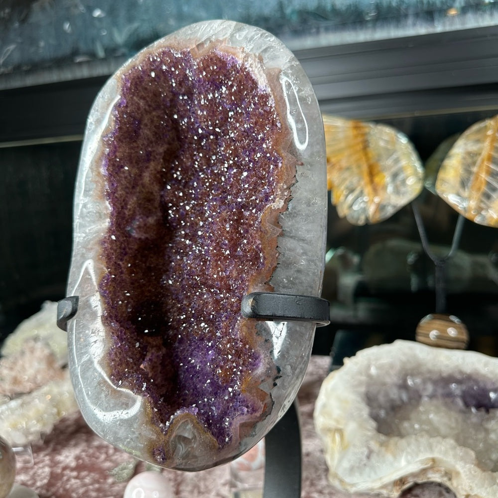 Druzy orange/purple amethyst statement piece DAS1