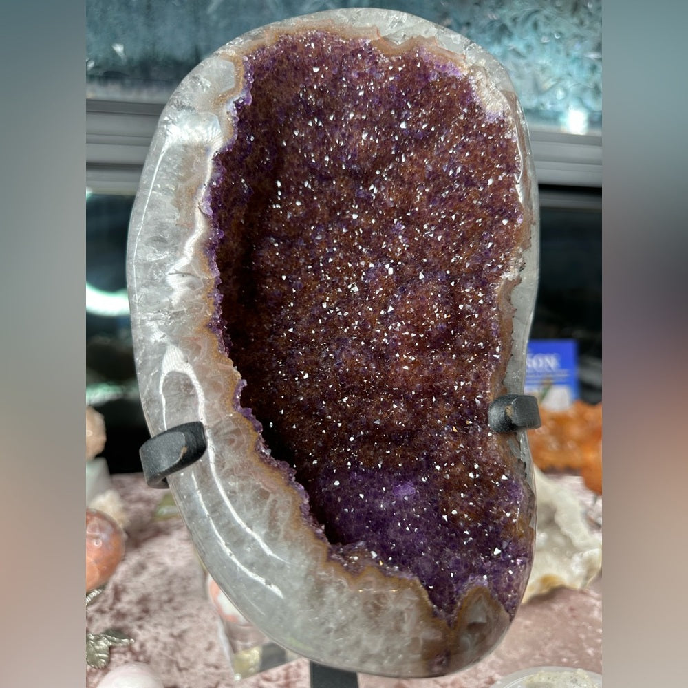 Druzy orange/purple amethyst statement piece DAS1