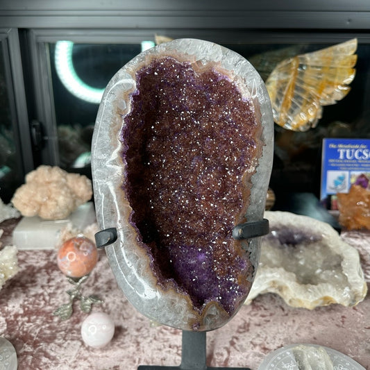 Druzy orange/purple amethyst statement piece DAS1