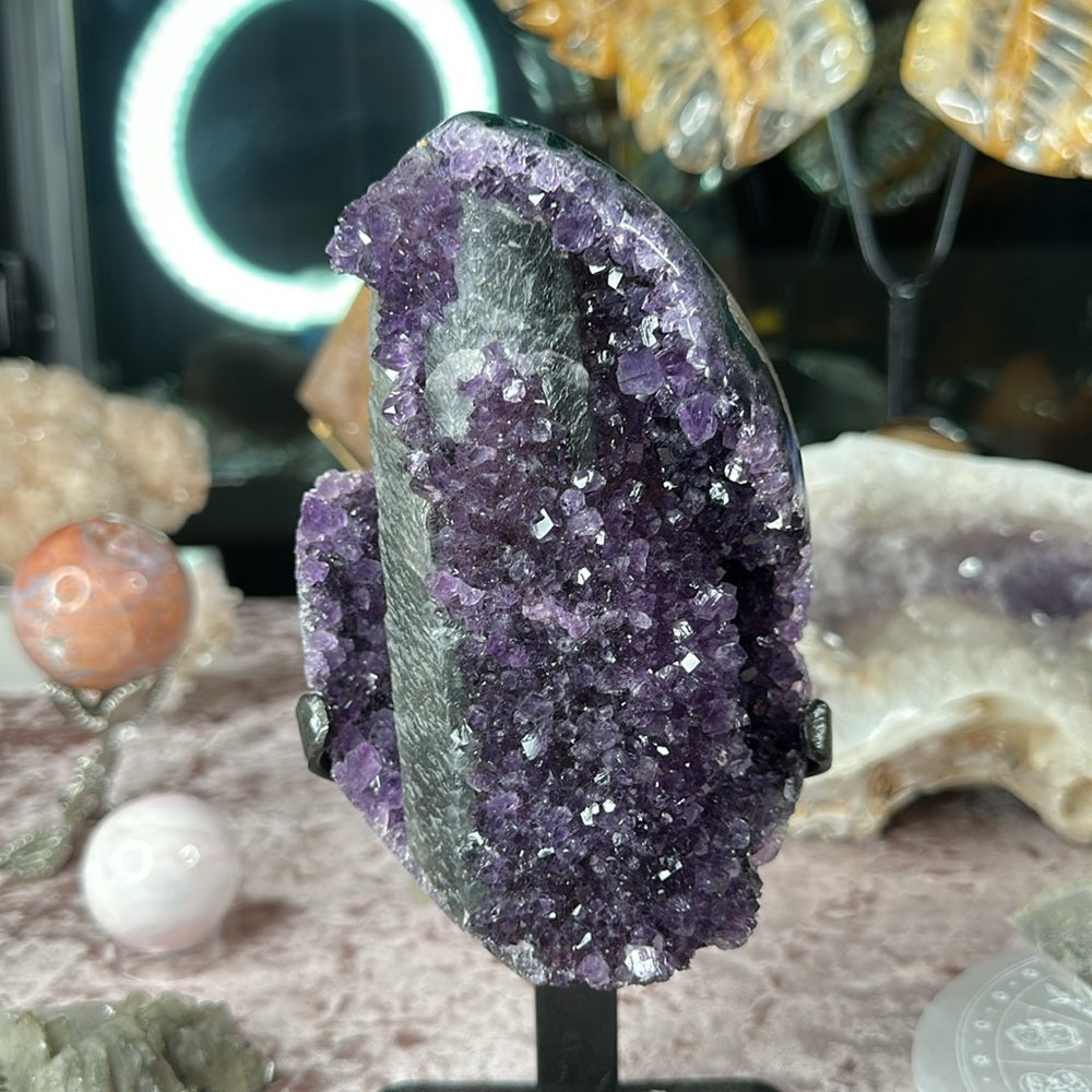 Amethyst w/ Black Calcite Statement Piece ABC1