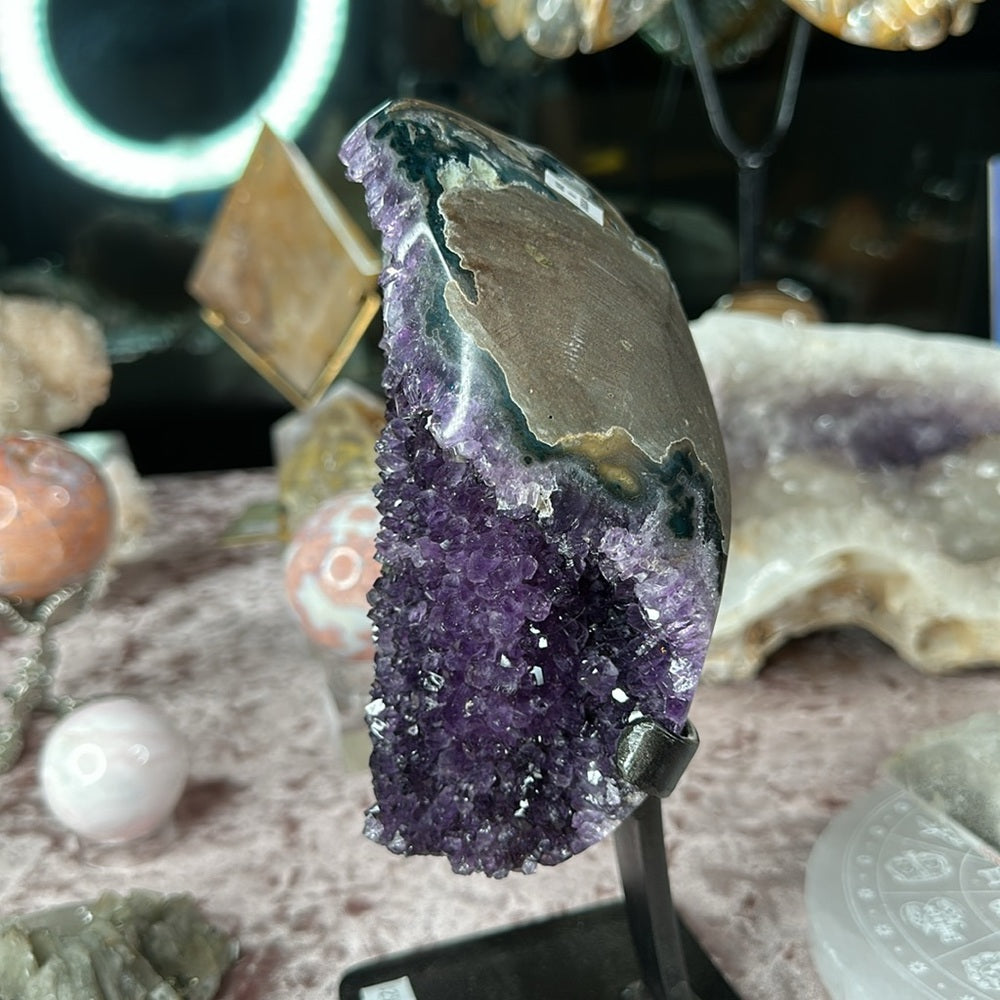 Amethyst w/ Black Calcite Statement Piece ABC1