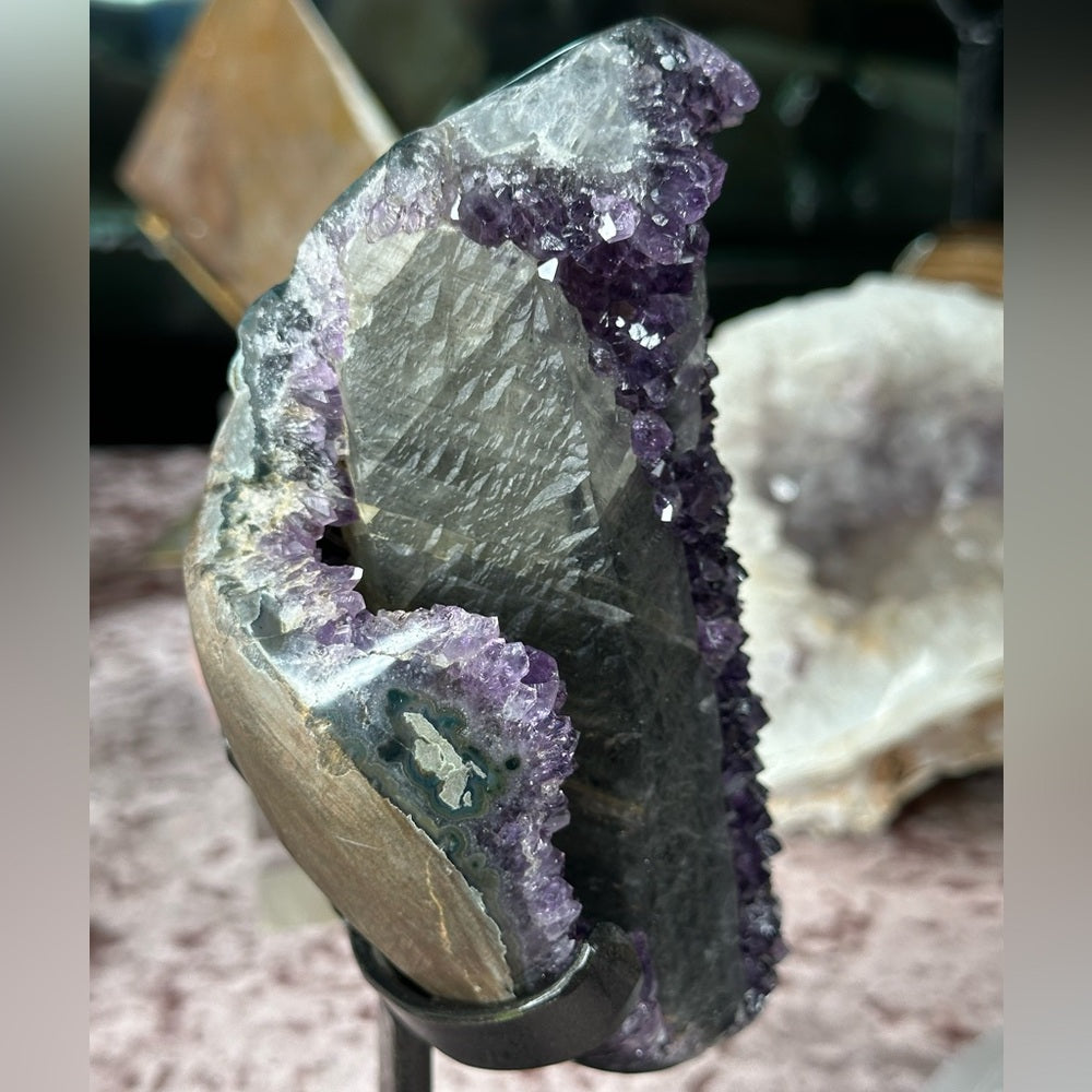 Amethyst w/ Black Calcite Statement Piece ABC1