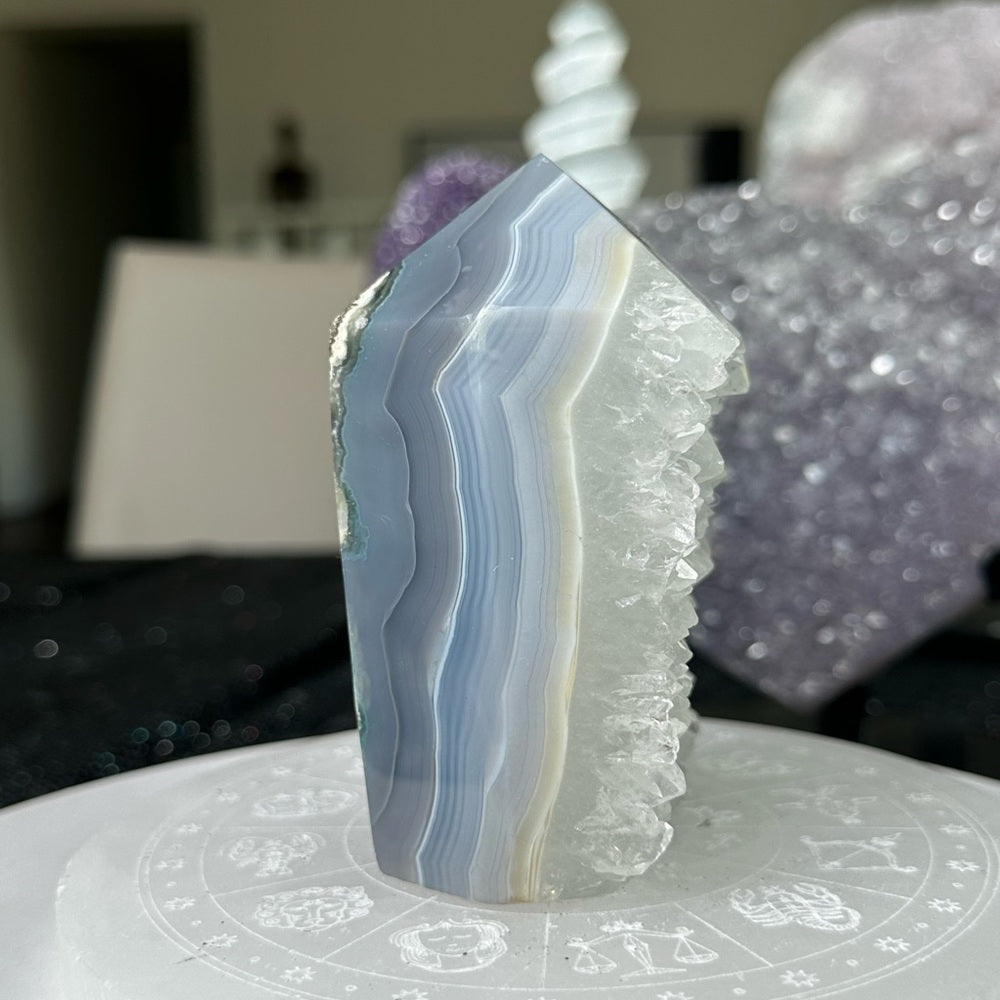 Druzy Blue Agate Tower-DBA1