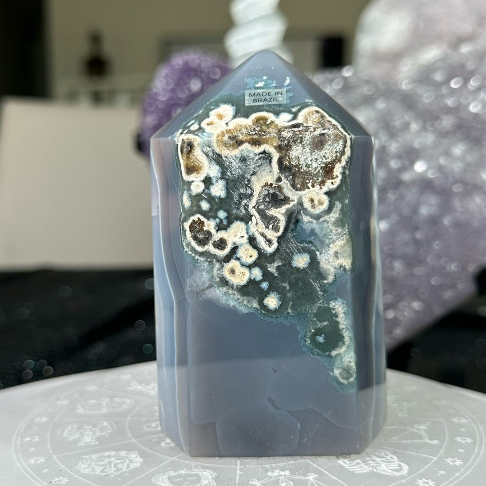 Druzy Blue Agate Tower-DBA1