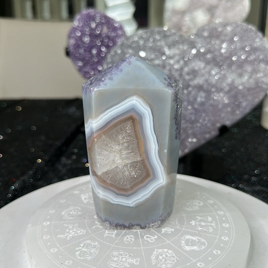 Druzy Rainbow Amethyst Agate Tower-DRA1