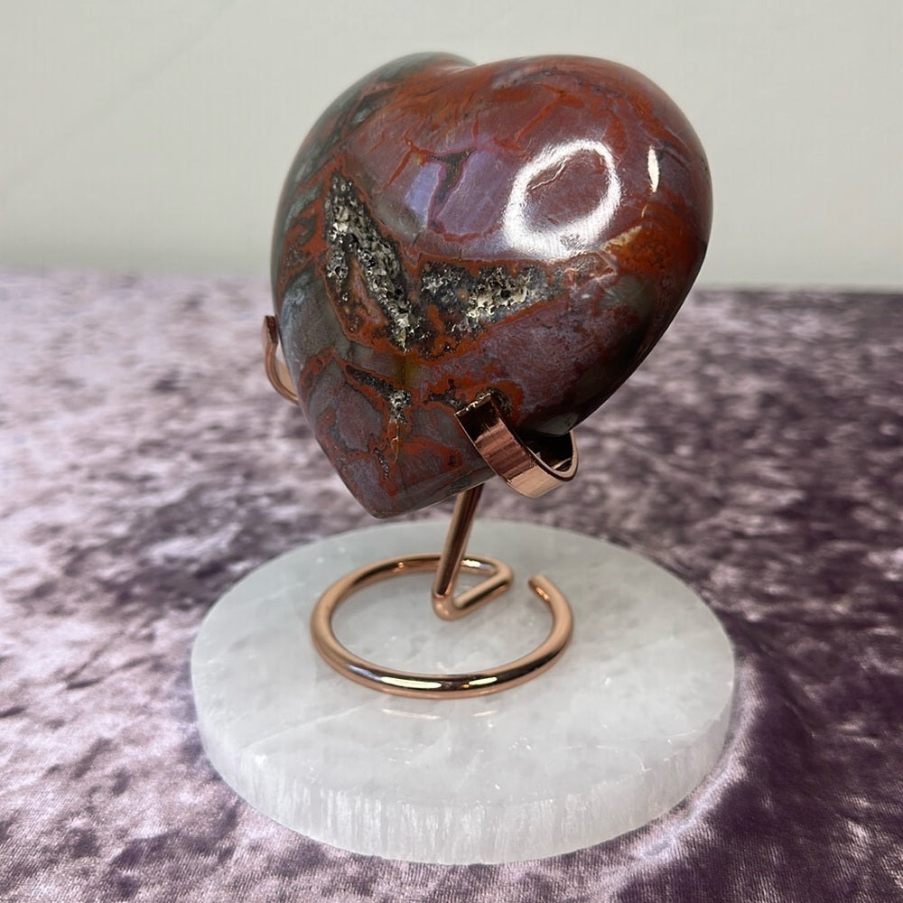 Druzy Petrified Wood Heart - PW05