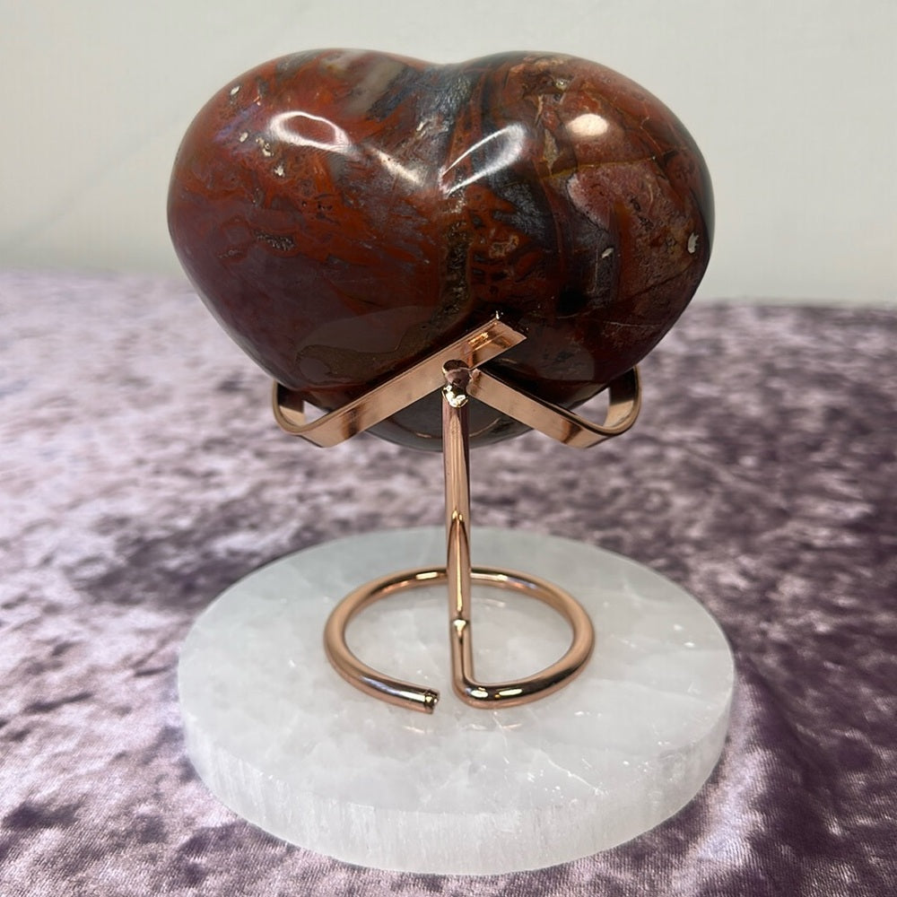 Druzy Petrified Wood Heart - PW05