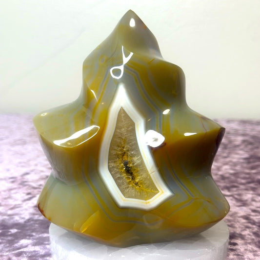 Blue Carnelian Agate Flame - BCF01