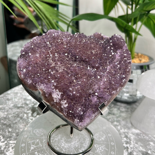 Druzy Lavender Amethyst Heart- DLA01