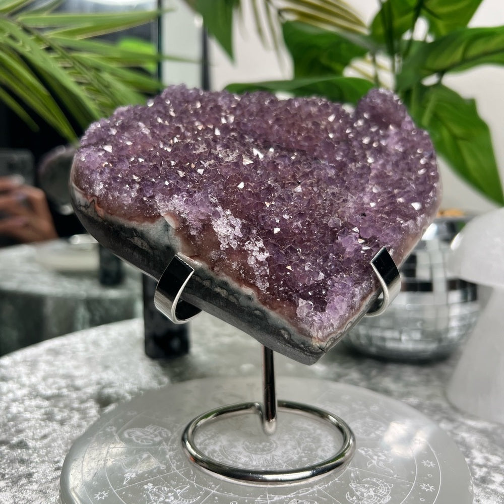 Druzy Lavender Amethyst Heart- DLA01