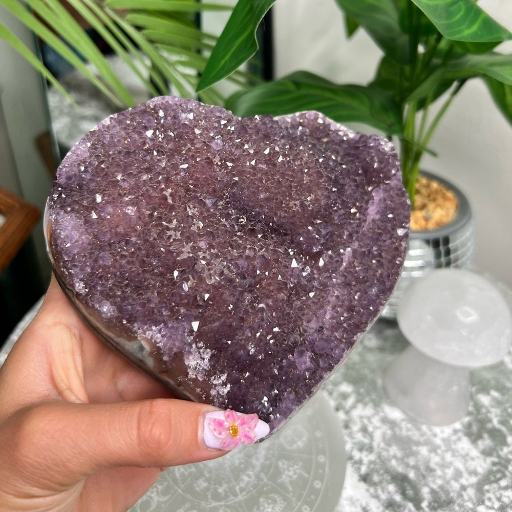 Druzy Lavender Amethyst Heart- DLA01