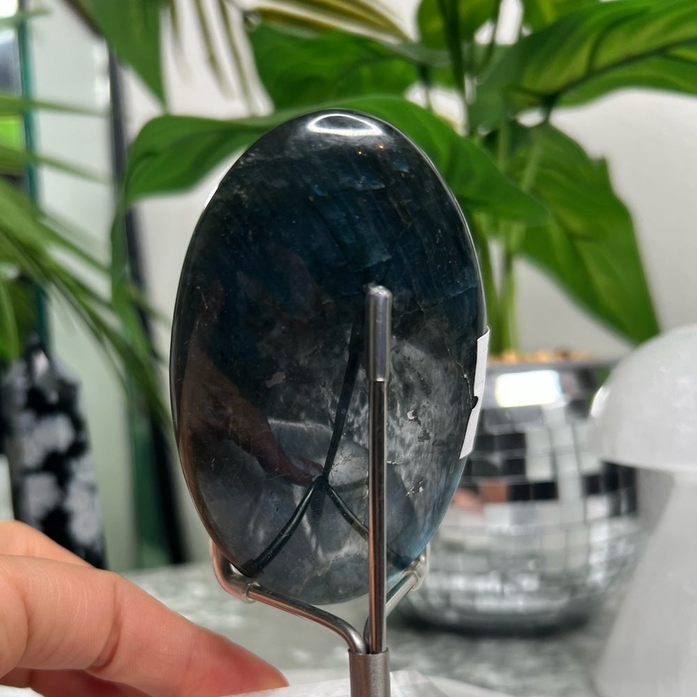 Platinum Shutterflash Labradorite Palmstone-  PSLP2