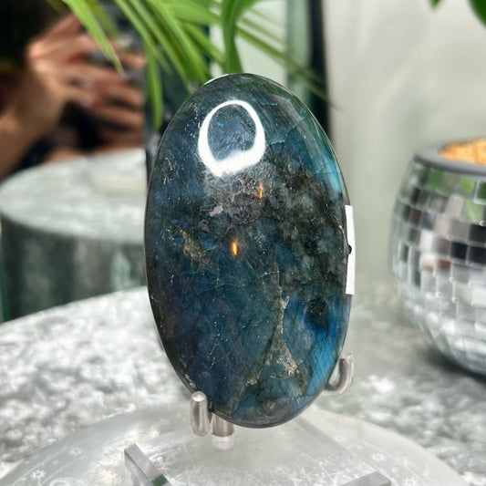 Platinum Shutterflash Labradorite Palmstone-  PSLP2
