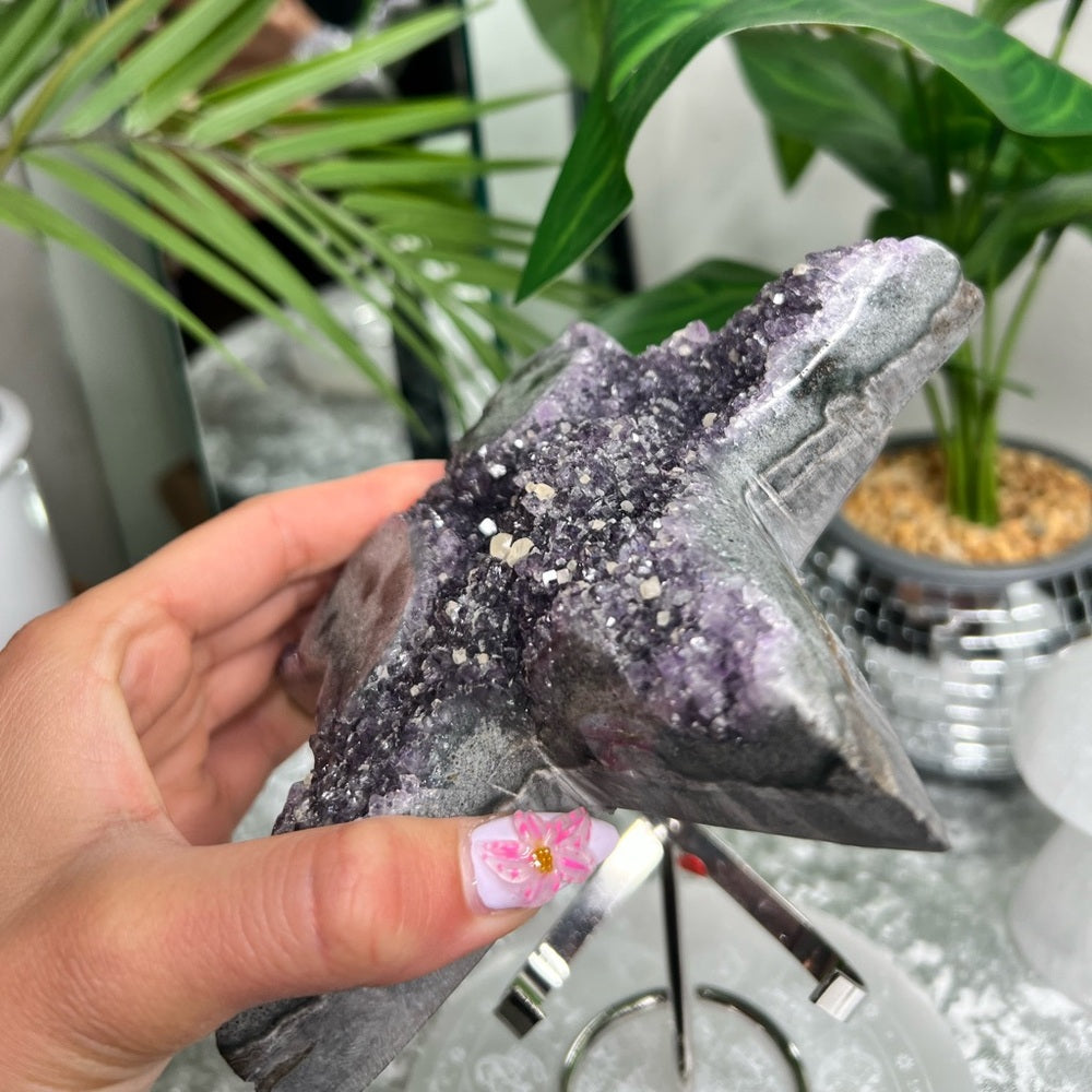 Amethyst Starfish Carving- ASC1