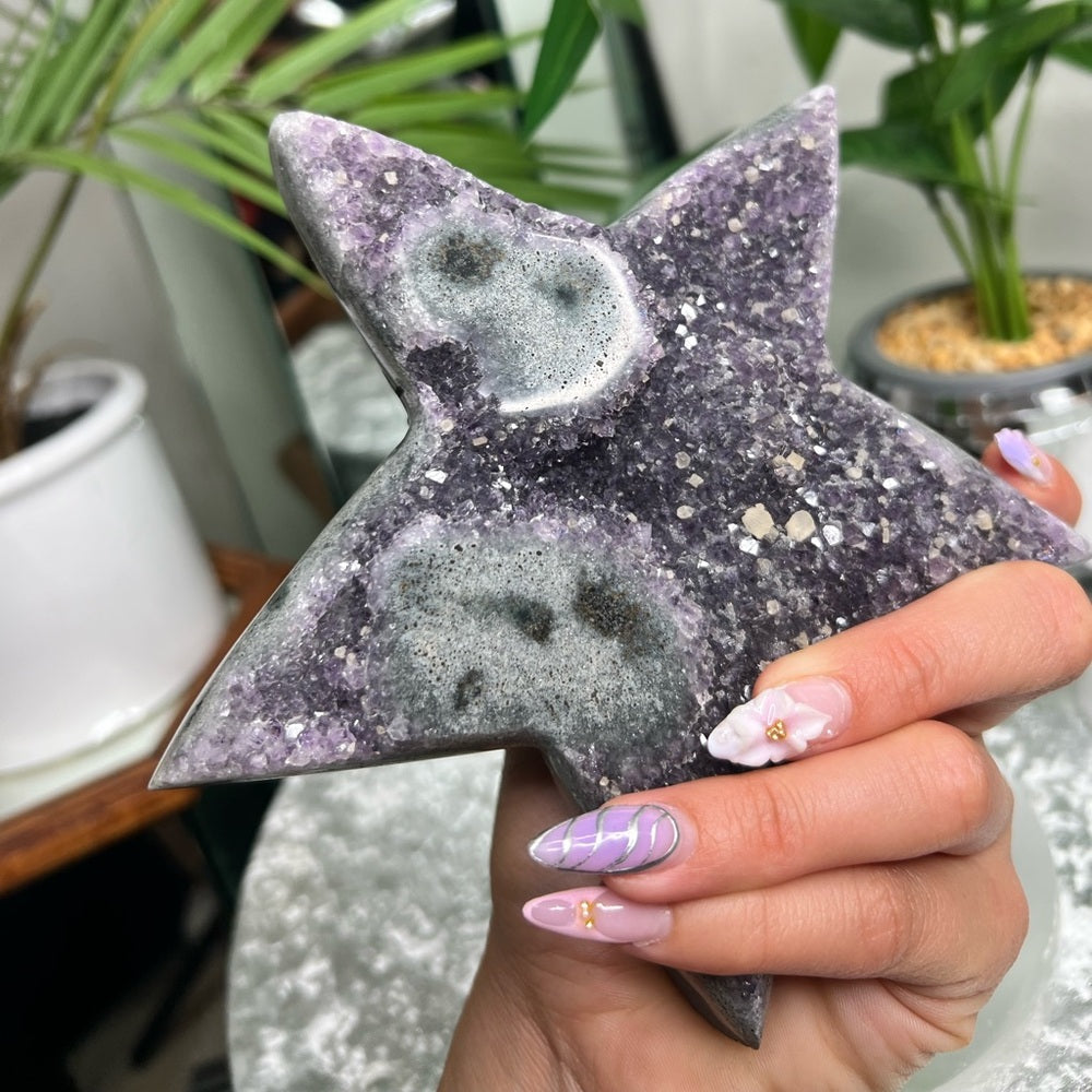 Amethyst Starfish Carving- ASC1