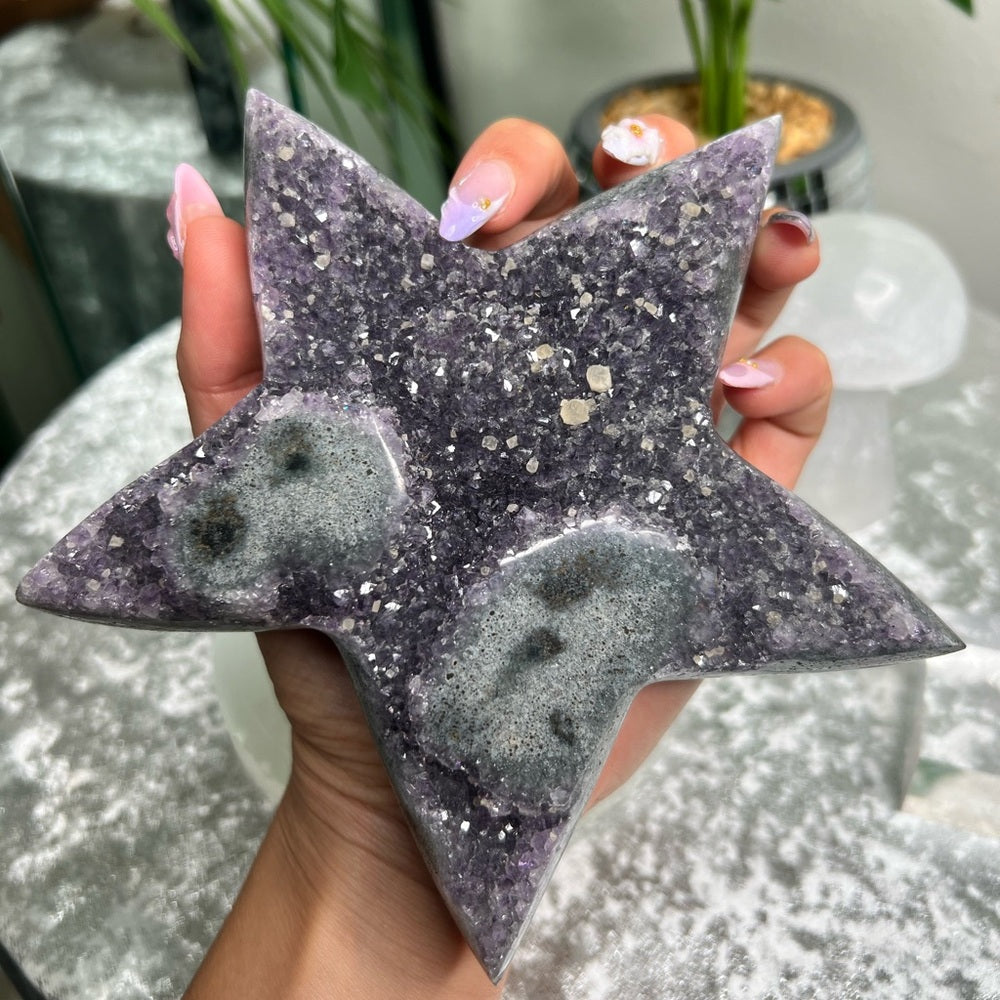 Amethyst Starfish Carving- ASC1
