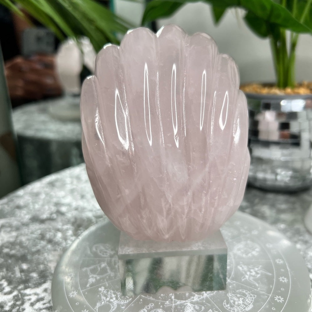 Rose Quartz Clam- RQC02