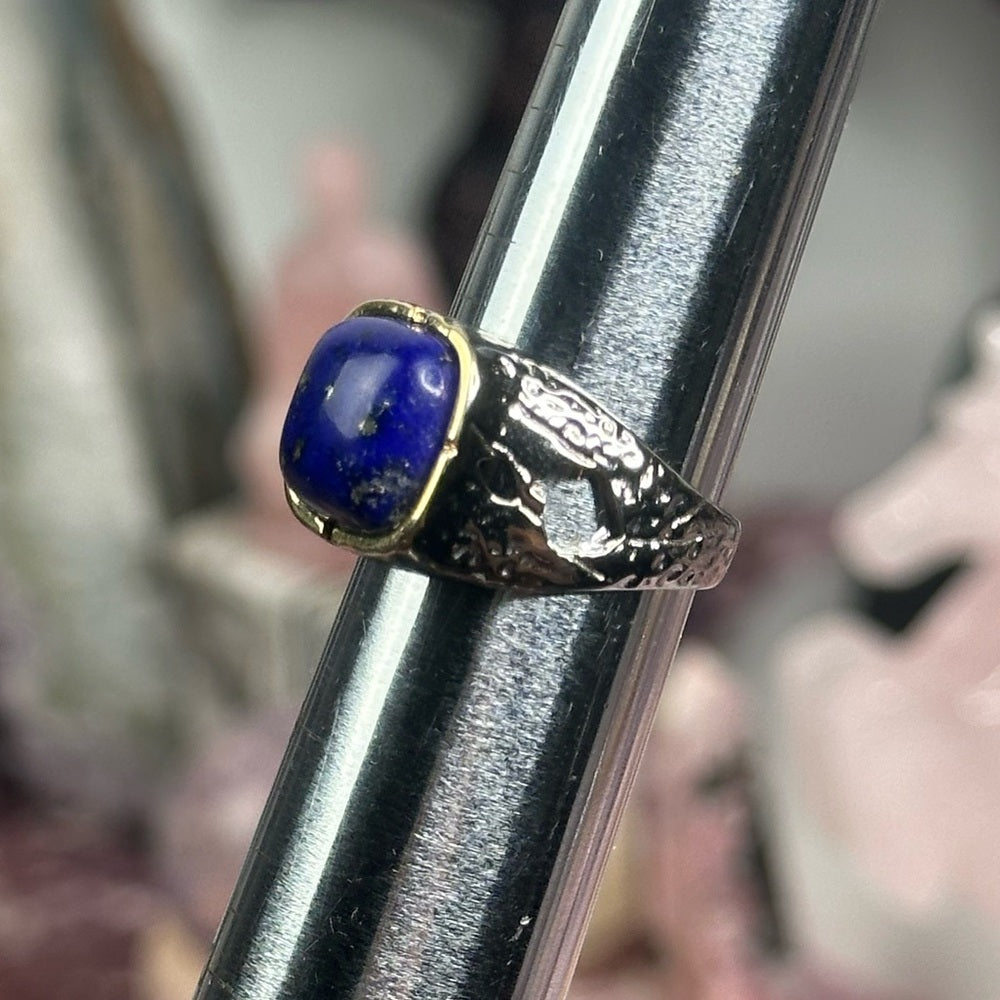 Lapis with pyrite ring size 8