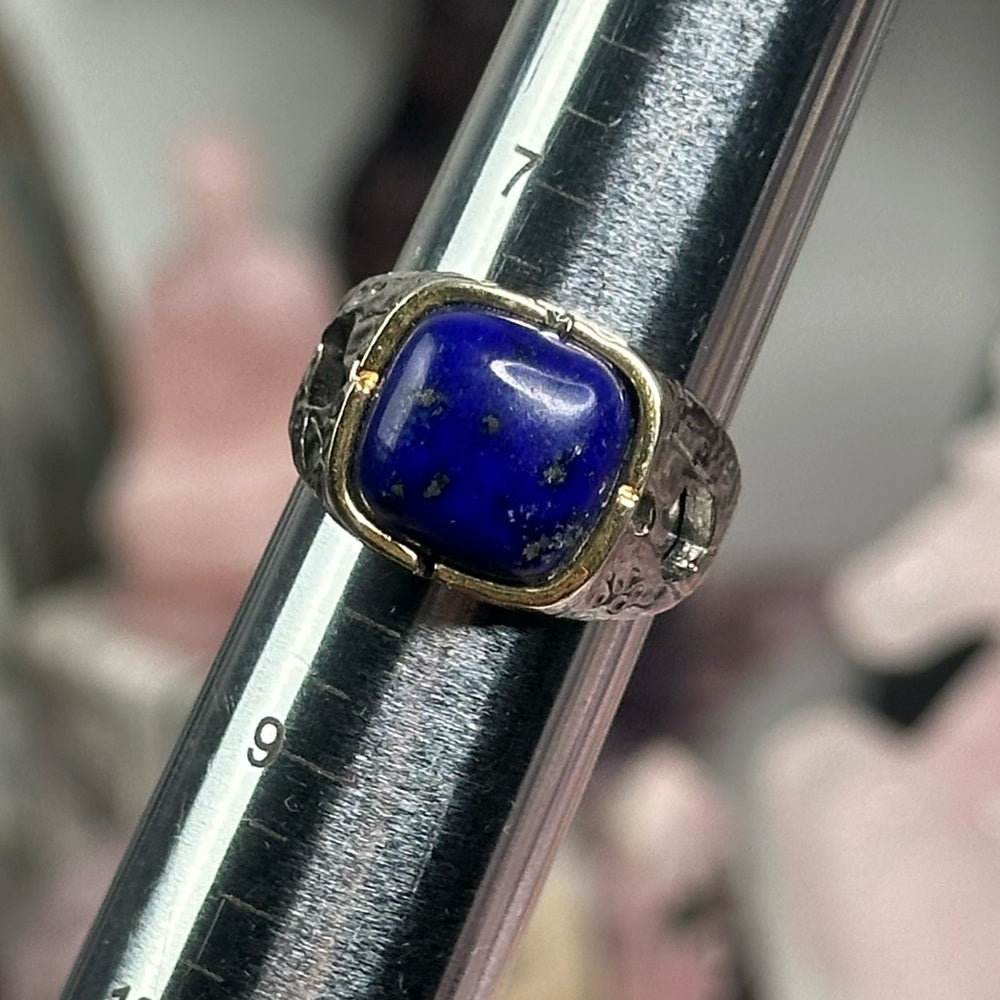 Lapis with pyrite ring size 8