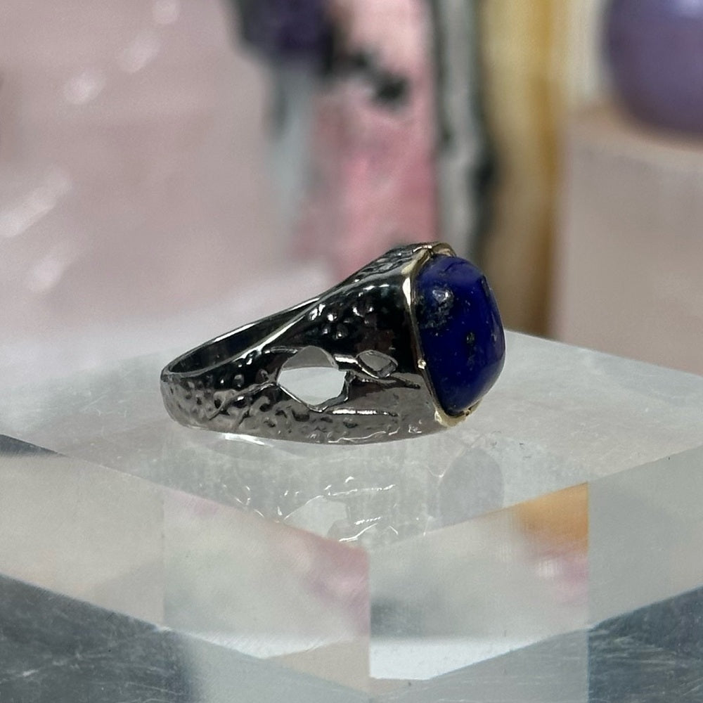 Lapis with pyrite ring size 8