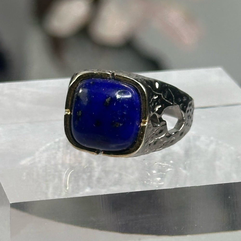 Lapis with pyrite ring size 8