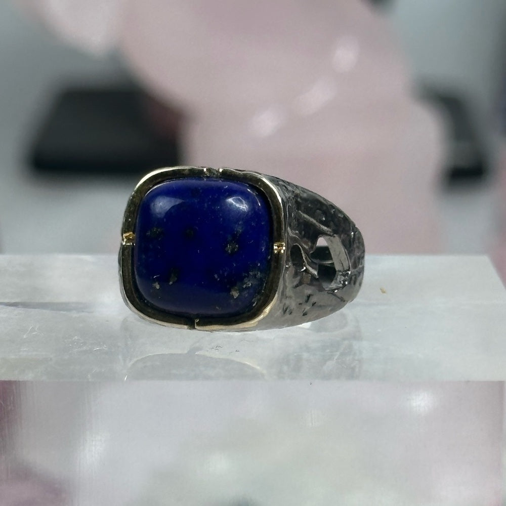 Lapis with pyrite ring size 8