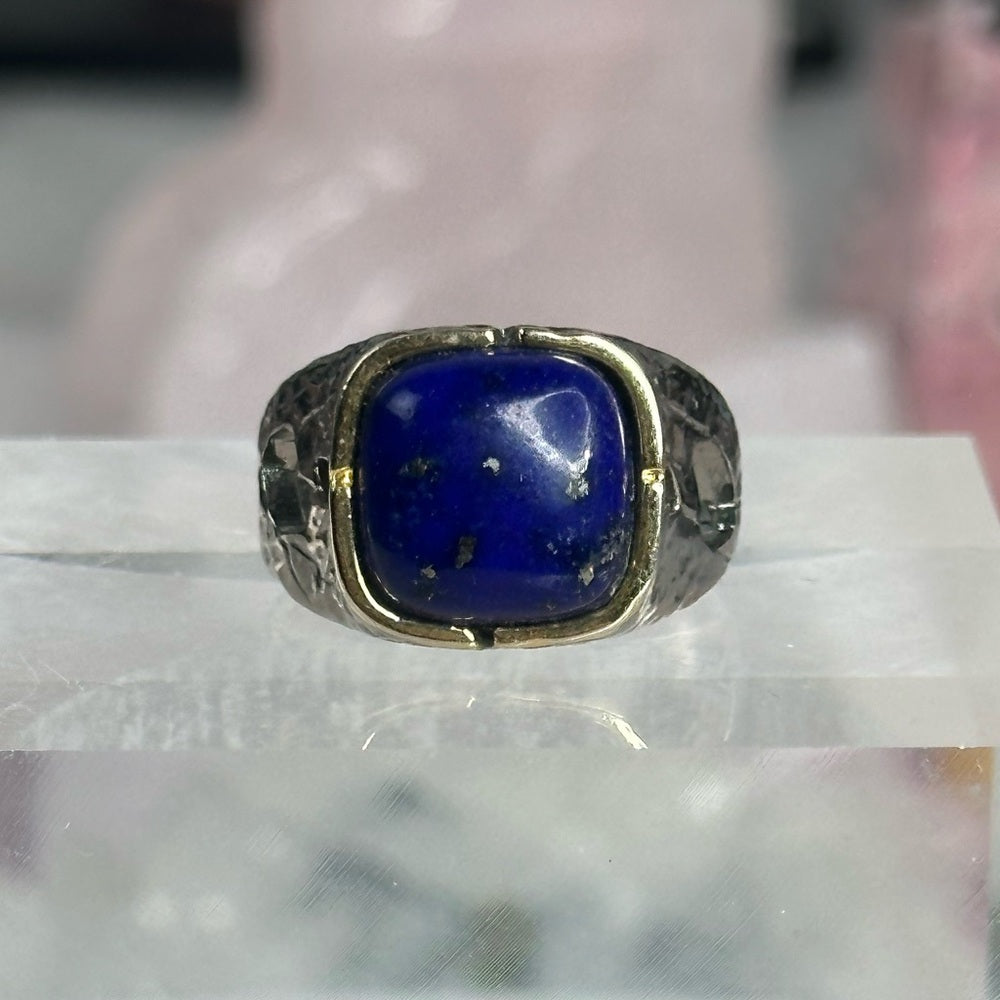 Lapis with pyrite ring size 8