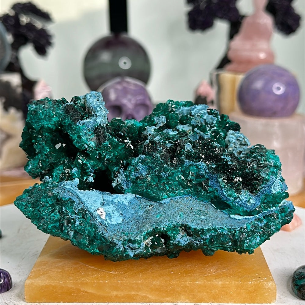 Dioptase W. Chrysocolla From Congo DCC01