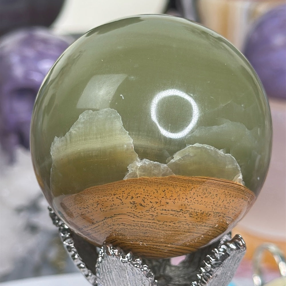 Green Onyx Sphere From Peru 💚✨🐲 GO01