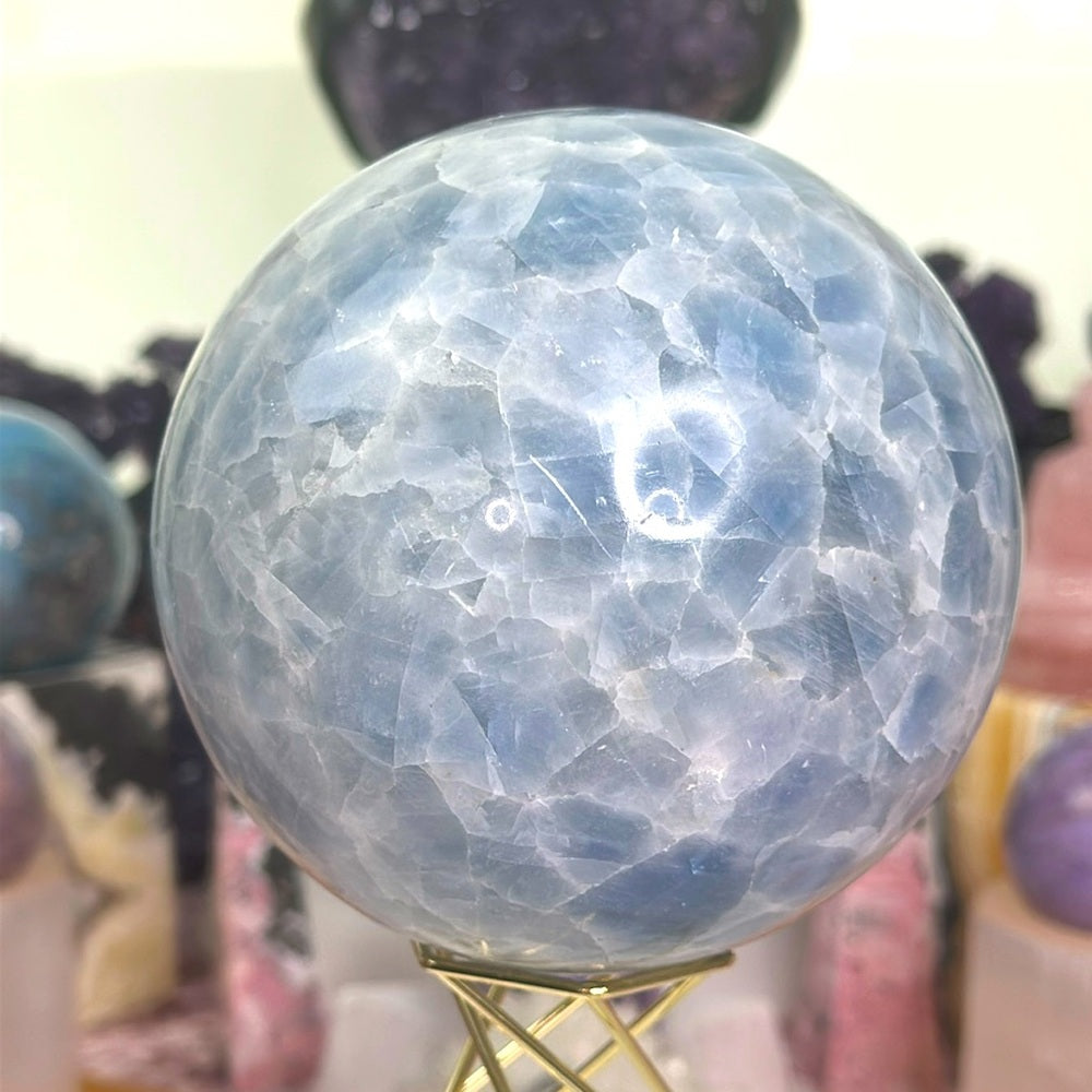 Blue Calcite Sphere 💎🦋💧 BCS01
